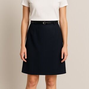 Liz Claiborne Navy Blue A-Line Skirt